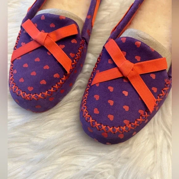 UGG Purple and Red Heart Slippers - Picture 3 of 8